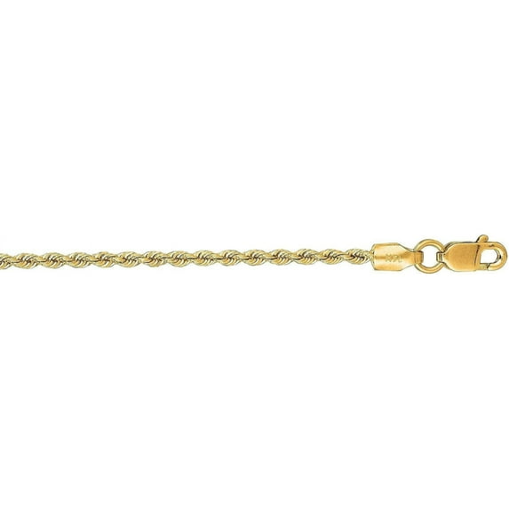14K Yellow Gold 1.5mm Rope Chain with Lobster Lock