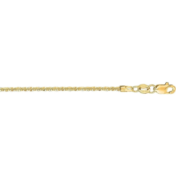 14K Yellow Gold 1.5mm Sparkle Chain with Lobster Lock Anklet