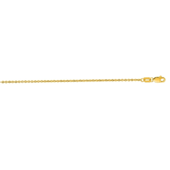14K Yellow Gold 1.5mm wide Diamond Cut Forsantina Chain 16 Necklace with Lobster Clasp