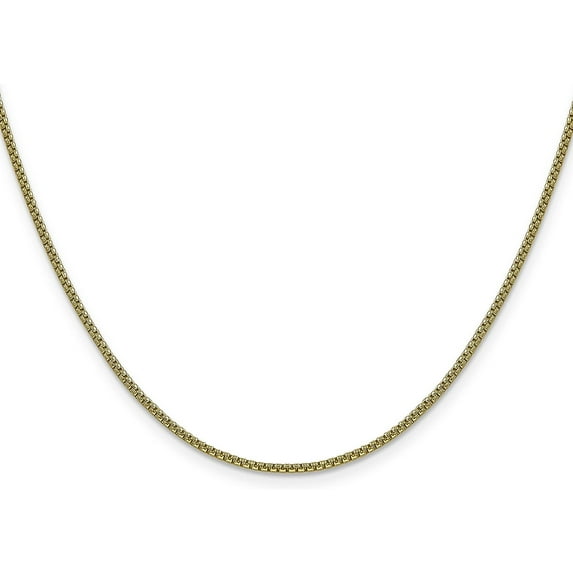 14K Yellow Gold 1.7mm Semi-Solid Round Box with Lobster Lock Chain - 20"