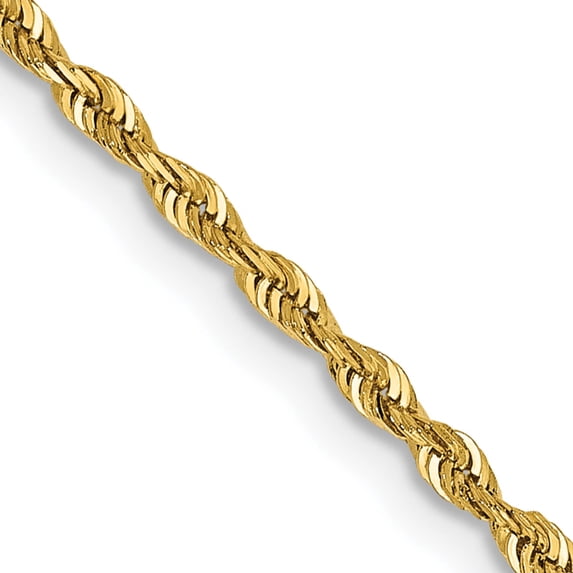 14K Yellow Gold 1.85mm D/C Quadruple Rope Chain (28 X 1.85) Made In Peru qtr014-28