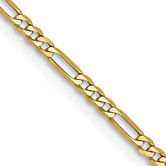 14K Yellow Gold 1.8mm Flat Figaro Chain (16 X 1.8) Made In South Africa ffl050-16