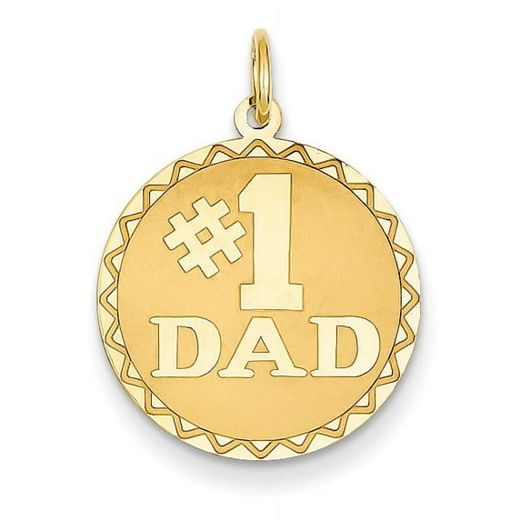 14K Yellow Gold #1 Dad Charm (25 X 19) Made In United States xac623