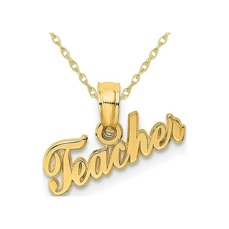 Teacher charm best sale necklace