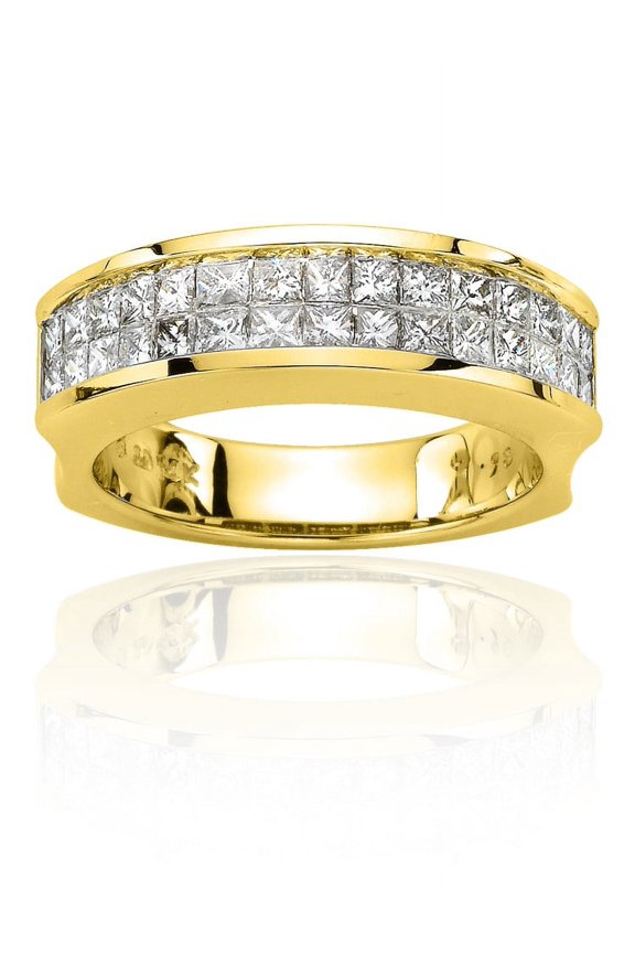 14K Yellow Gold 1 ct. Two Row Diamond Ring