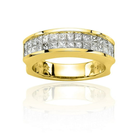 14K Yellow Gold 1 ct. Two Row Diamond Ring