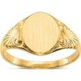 thumbnail image 1 of 14K Yellow Gold 10.0X7.5mm Closed Back Signet Ring (Size 6) Made In United States ch194, 1 of 6
