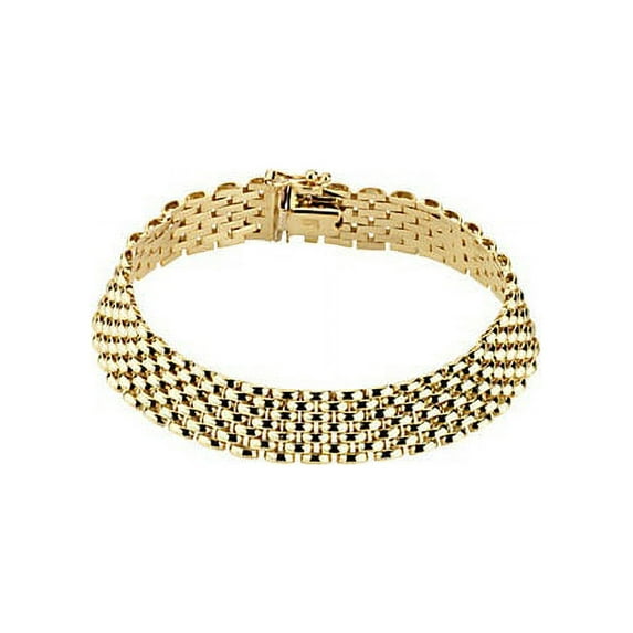 14K Yellow Gold 10.25mm Panther 7" Bracelet