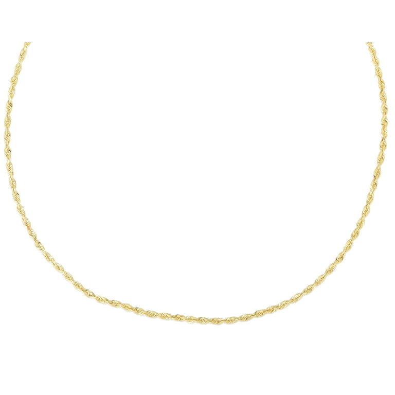 14K Yellow Gold 10in 1.5mm Rope Chain Anklet Walmart