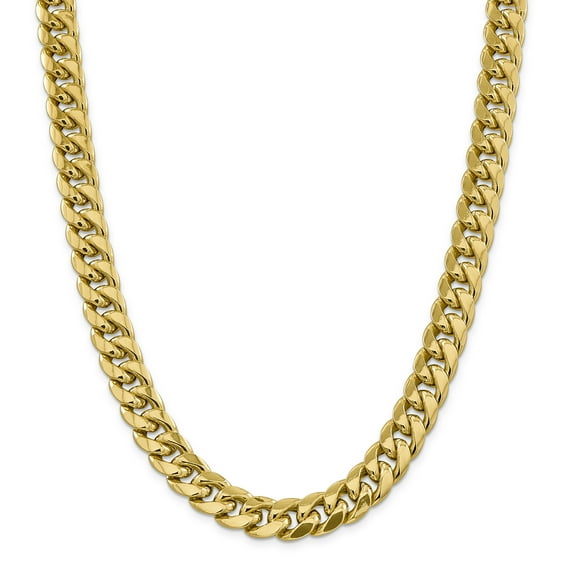 14K Yellow Gold 12.6mm Semi-Solid Miami Cuban Chain 24 Inch
