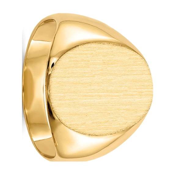 14K Yellow Gold 13 X12mm Closed Back Signet Ring (Size 6.5) Made In United States rs142