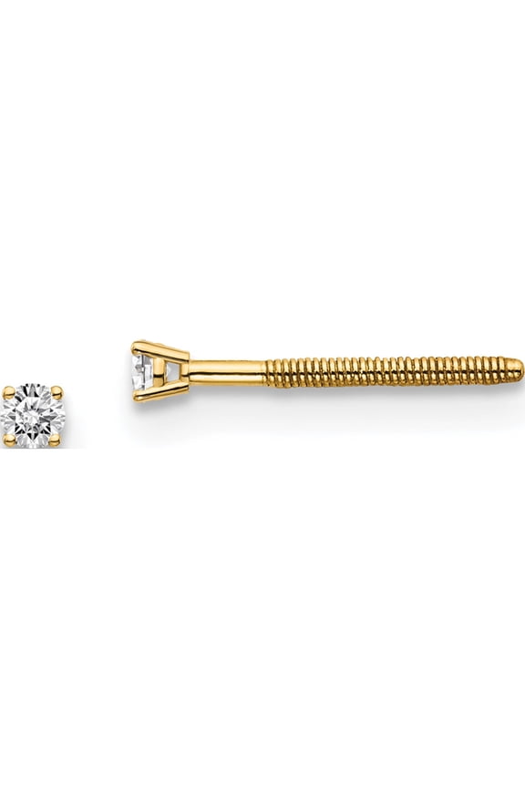 14K Yellow Gold 14Ky .05Ct. Vs2/Si1 G-I Diamond Stud Thread On/Off Post Earrings (1.7 X 1.7) Made In United States st4-5