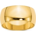 thumbnail image 1 of 14K Yellow Gold 14Ky 10mm Half Round Band Size 13 Made In United States hr100-13, 1 of 5