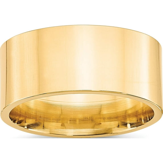 14K Yellow Gold 14Ky 10mm Standard Flat Comfort Fit Band Size 7 Made In United States flc100-7