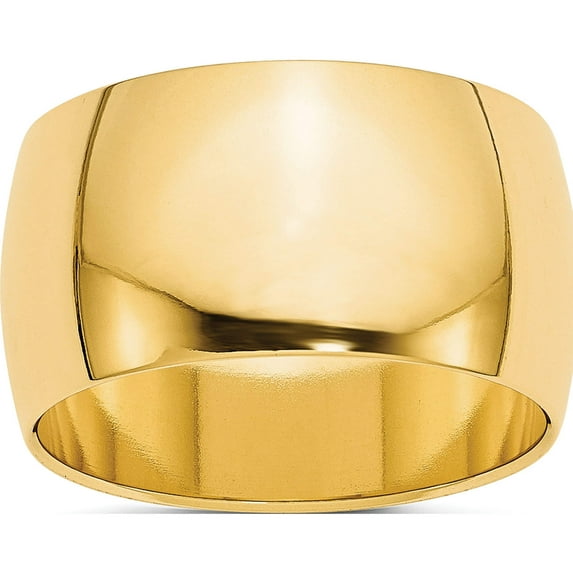 14K Yellow Gold 14Ky 12mm Half Round Band Size 13 Made In United States hr120-13