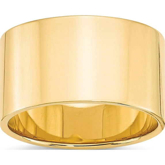 14K Yellow Gold 14Ky 12mm Ltw Flat Band Size 12.5 Made In United States fll120-12.5