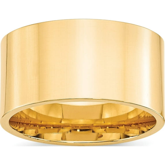 14K Yellow Gold 14Ky 12mm Standard Flat Comfort Fit Band Size 6.5 Made In United States flc120-6.5