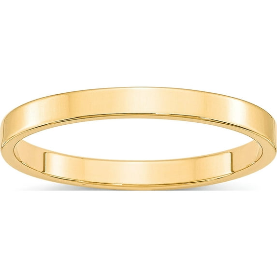 14K Yellow Gold 14Ky 2.5mm Ltw Flat Band Size 9 Made In United States fll025-9