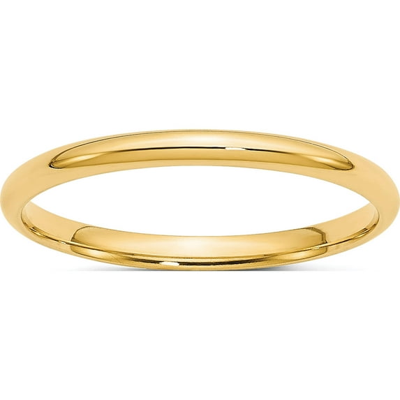 14K Yellow Gold 14Ky 2mm Ltw Comfort Fit Band Size 9.5 Made In United States cfl020-9.5