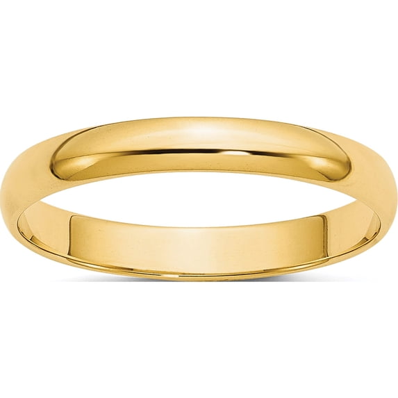 14K Yellow Gold 14Ky 3mm Ltw Half Round Band Size 6 Made In United States hrl030-6