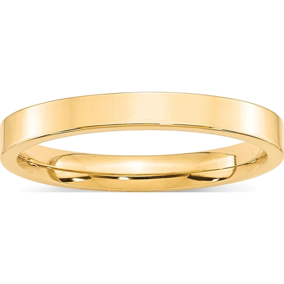 14K Yellow Gold 14Ky 3mm Standard Flat Comfort Fit Band Size 13 Made In United States flc030-13