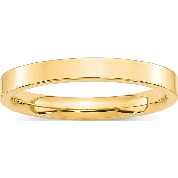 14K Yellow Gold 14Ky 3mm Standard Flat Comfort Fit Band Size 6.5 Made In United States flc030-6.5