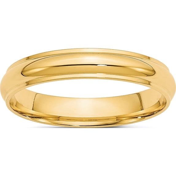 14K Yellow Gold 14Ky 4mm Half Round With Edge Band Size 14 Made In United States hre040-14