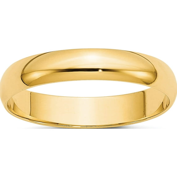 14K Yellow Gold 14Ky 4mm Ltw Half Round Band Size 6.5 Made In United States hrl040-6.5