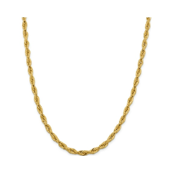 14K Yellow Gold 14Ky 5.4mm Semi-Solid Rope Chain (18 X 5.4) Made In Peru bc170-18