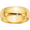 thumbnail image 1 of 14K Yellow Gold 14Ky 7mm Ltw Half Round Band Size 11.5 Made In United States hrl070-11.5, 1 of 5
