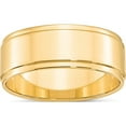 thumbnail image 1 of 14K Yellow Gold 14Ky 8mm Flat With Step Edge Band Size 10 Made In United States fle080-10, 1 of 5