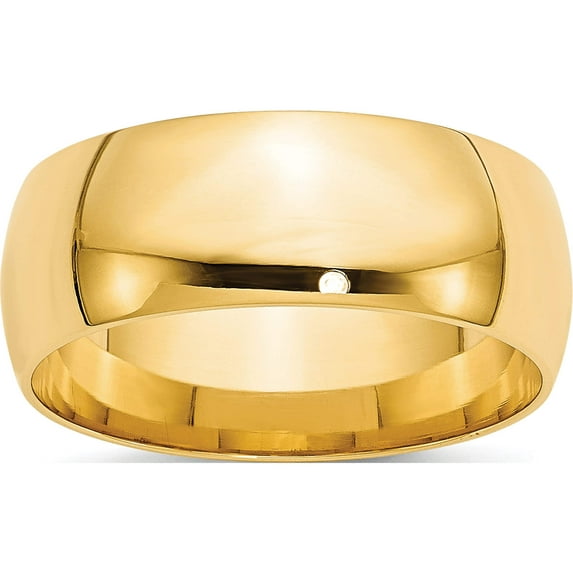 14K Yellow Gold 14Ky 8mm Ltw Comfort Fit Band Size 10 Made In United States cfl080-10