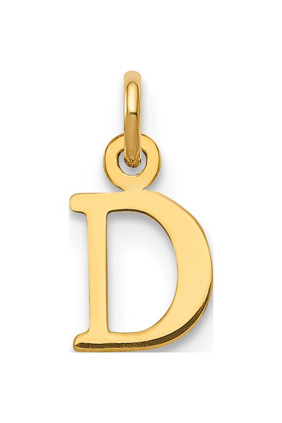 14K Yellow Gold 14Ky Cutout Letter D Initial Pendant (Width 6.84) (Length 9.65) - Jbsp