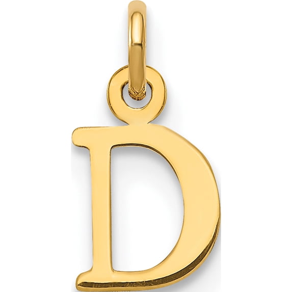 14K Yellow Gold 14Ky Cutout Letter D Initial Pendant (Width 6.84) (Length 9.65) - Jbsp