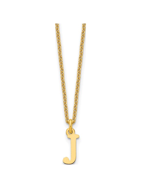 14K Yellow Gold 14KY Cutout Letter J Initial Necklace