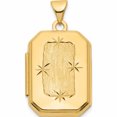 thumbnail image 1 of 14K Yellow Gold 14Ky Diamond-Cut Brushed 20mm Rectangular Locket (27.4 X 15.1) Made In China -Jewelry By Sweet Pea, 1 of 8