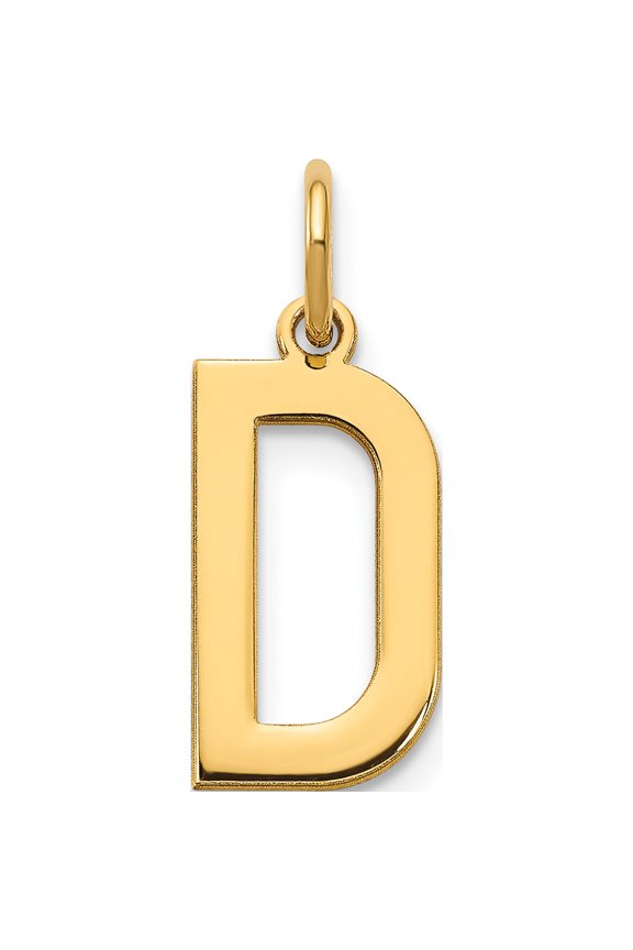 14K Yellow Gold 14Ky Letter D Initial Pendant (Width 7.48) (Length 15.14) - Jbsp