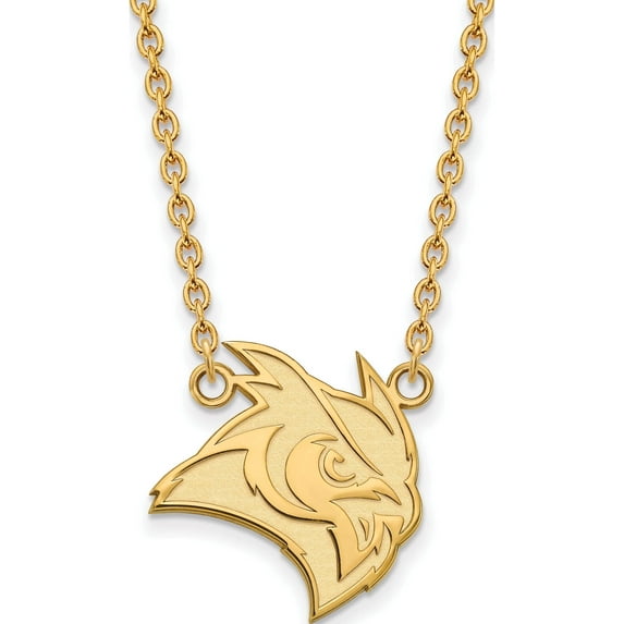 14K Yellow Gold 14Ky Logoart Rice University Large Pendant With Necklace (18 X 27) Made In United States 4y013wmr-18