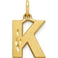 thumbnail image 1 of 14K Yellow Gold 14Ky Satin Diamond-Cut Letter K Initial Charm Made In United States c566k, 1 of 6