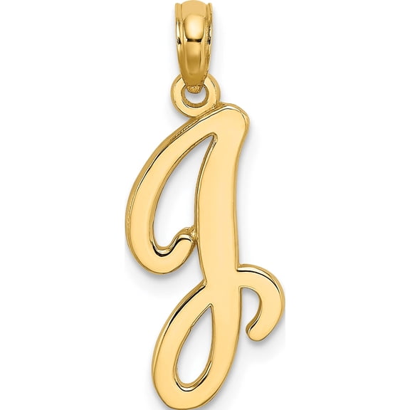 Jewelry by Sweet Pea 14K Yellow Gold 14KY Script Letter J Initial Pendant