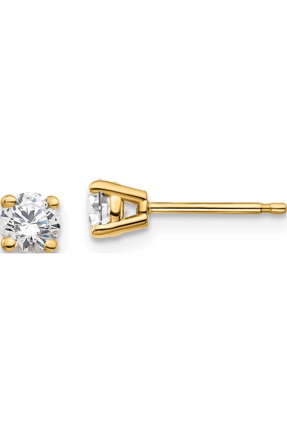 14K Yellow Gold 14Ky True Origin Lab Grown Diamond 1/2Ctw Vs/Si, D E F, 4-Prong Earrings Made In United States em1016-050-ld