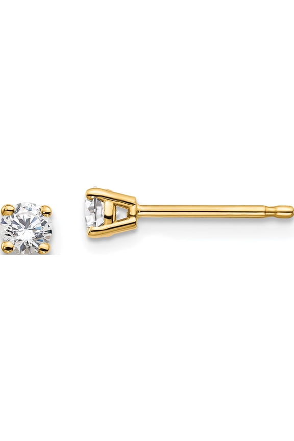 14K Yellow Gold 14Ky True Origin Lab Grown Diamond 1/4Ctw Vs/Si, D E F, 4-Prong Earrings (3 X 3) Made In United States em1016-025-ld
