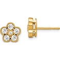thumbnail image 1 of 14K Yellow Gold 14Ky True Origin Lab Grown Diamond Vs/Si, D E F, Floral Post Earrings (8.44 X 8.44) Made In India em6345-075-yld, 1 of 6