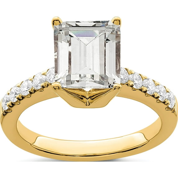 14K Yellow Gold 14Ky True Origin Lab Grown Diamond Vs/Si, D E F, Semi-Mount Engagement Rin (Size 7) Made In India rm2643e-200-yld