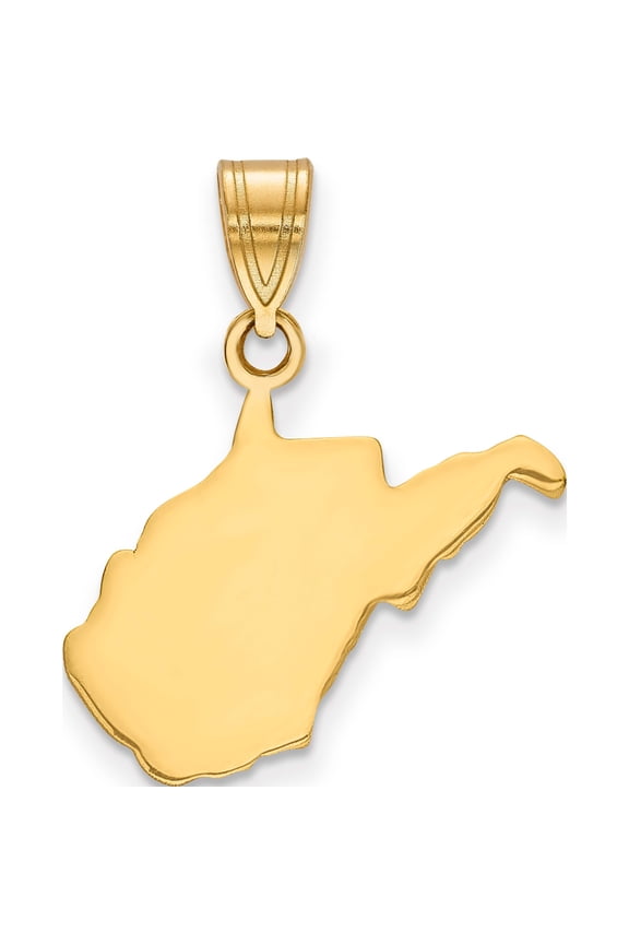 14K Yellow Gold 14Ky West Virginia State Pendant (18.4 X 14.95) Made In United States xna707y-wv