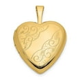 thumbnail image 1 of 14K Yellow Gold 16 mm Leaf & Scroll Heart Locket Pendant, 1 of 1