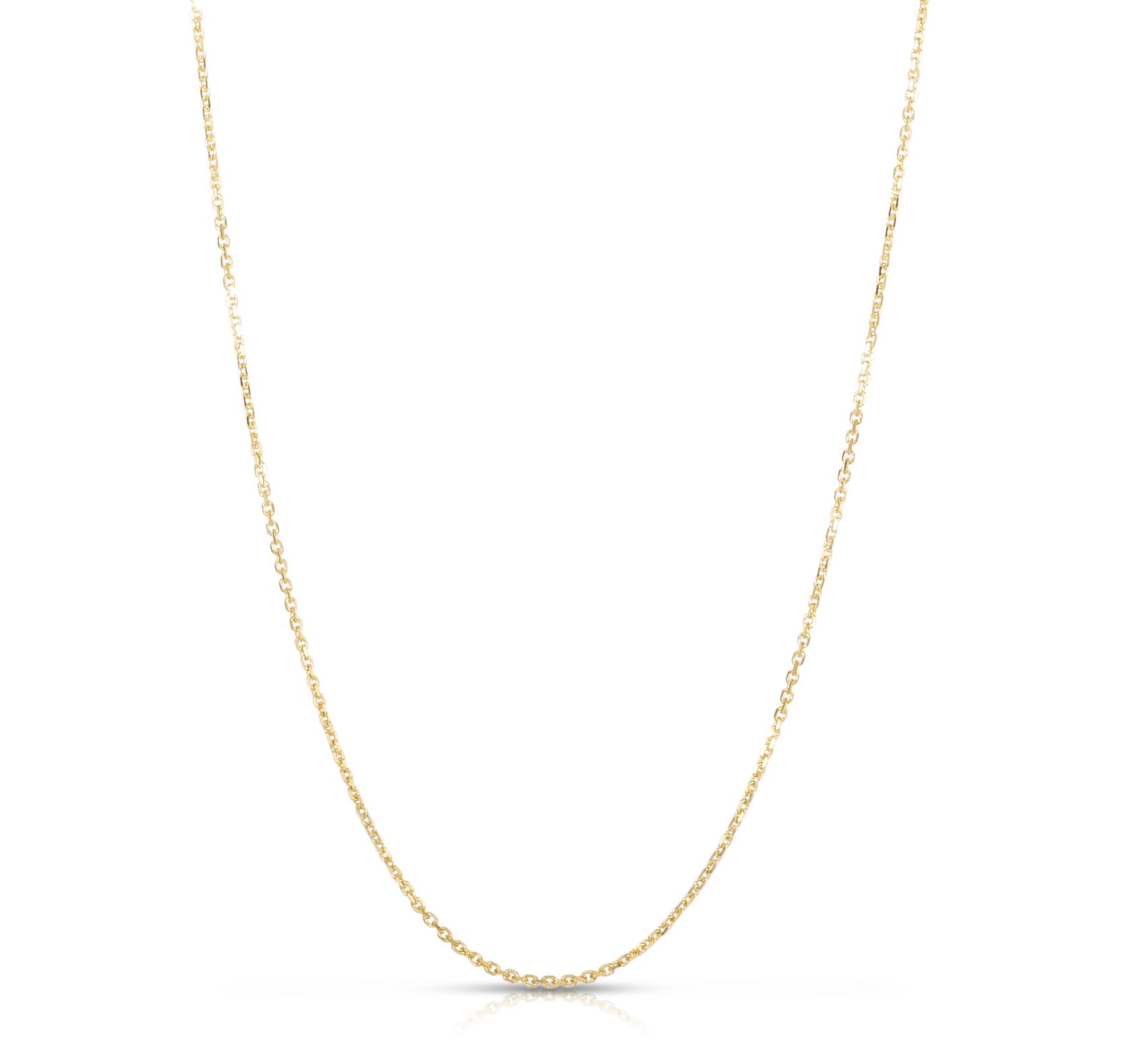 14K Yellow Gold 16in 1.1mm Diamond-Cut Cable Chain
