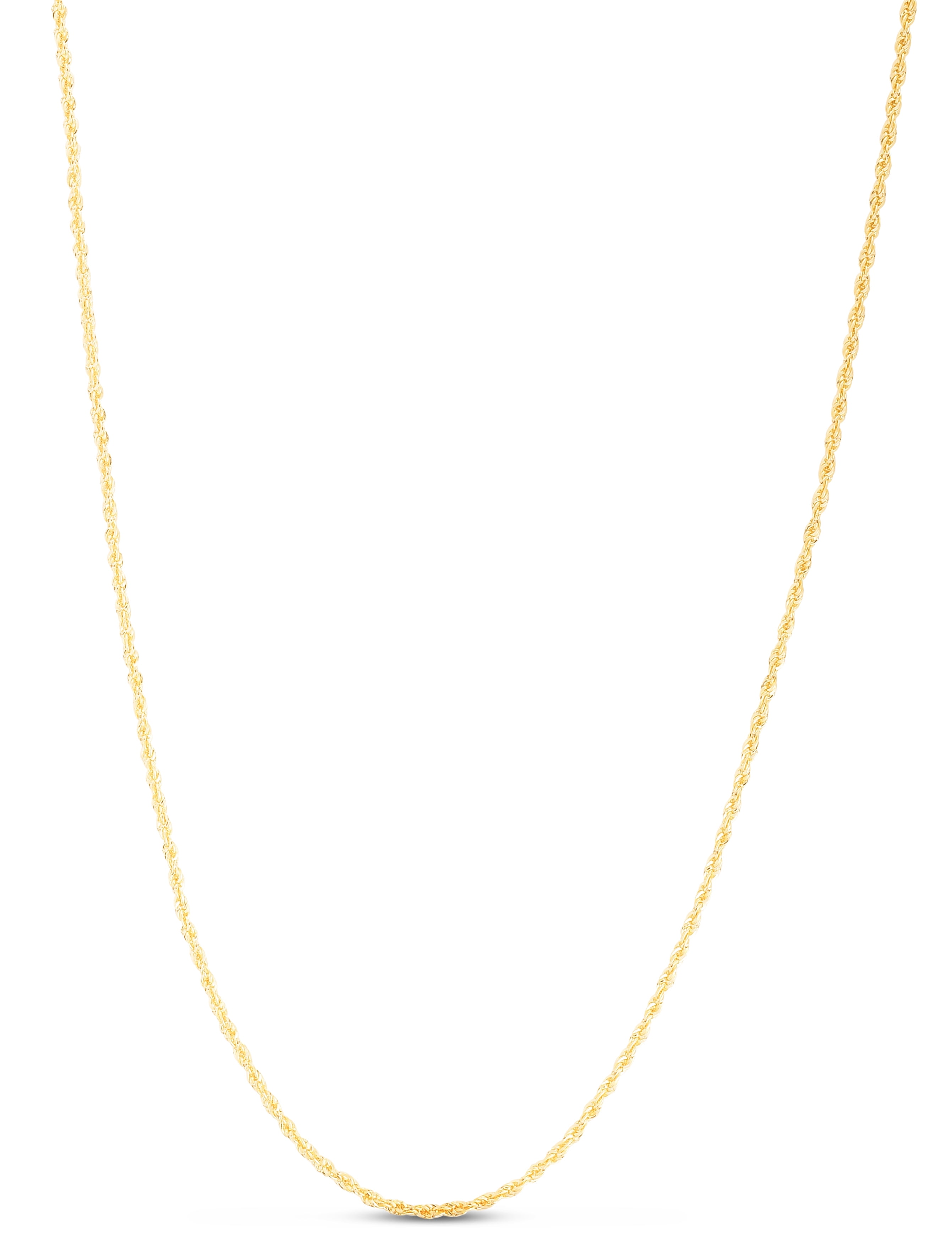 14K Yellow Gold 16in 1.5mm Diamond Cut Rope Chain with Lobster Clasp