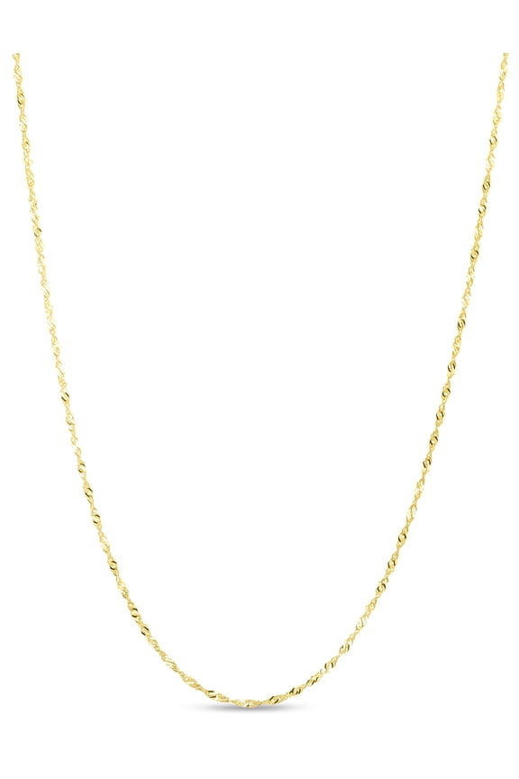 14K Yellow Gold 16in 1.5mm Singapore Chain with Spring Ring Clasp