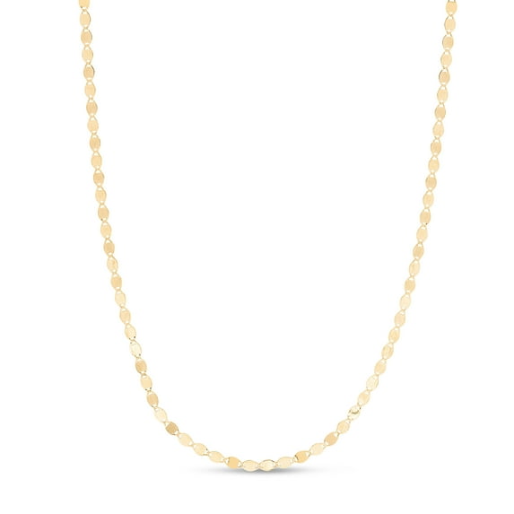 14K Yellow Gold 16in 2.2mm Oval Mirror Chain with Lobster Clasp